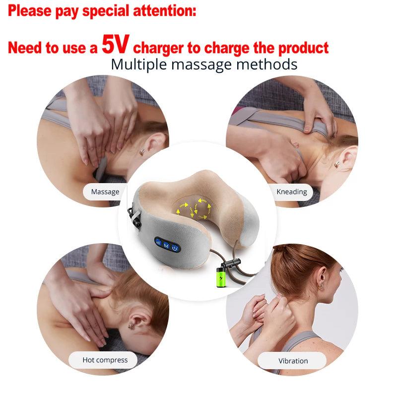 U-Shaped Portable Electric Neck Massager Pillow - ItemBear.com