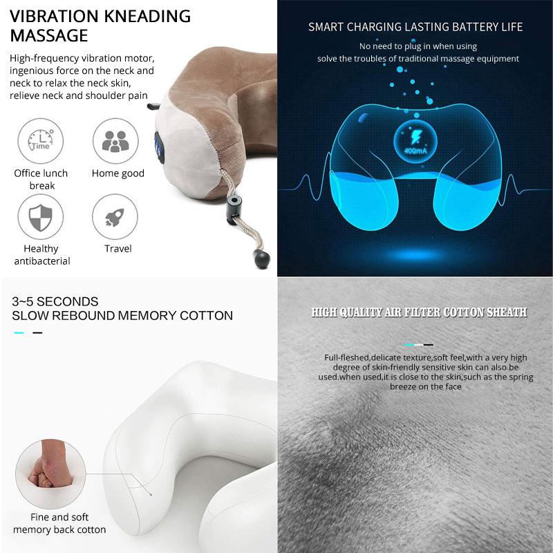 U-Shaped Portable Electric Neck Massager Pillow - ItemBear.com