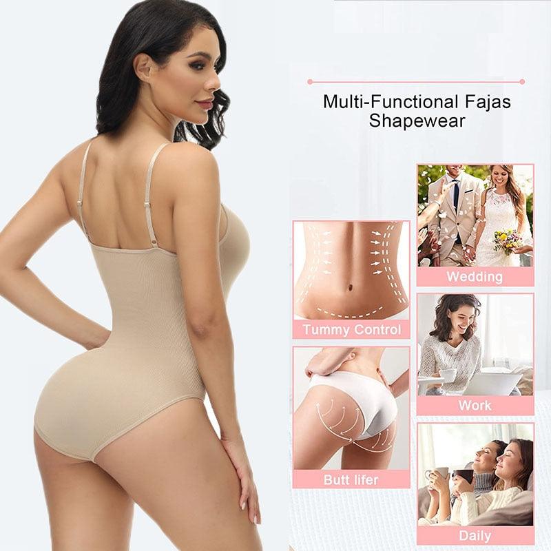 V Neck Spaghetti Strap Compression Body Suits - ItemBear.com