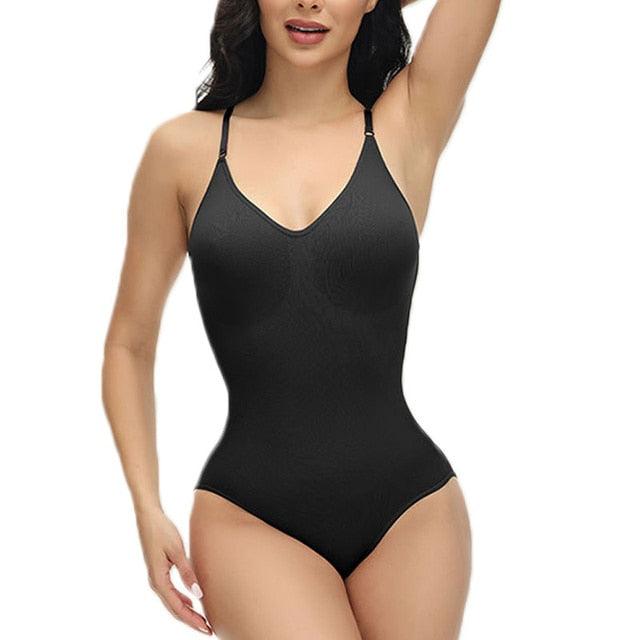 V Neck Spaghetti Strap Compression Body Suits - ItemBear.com