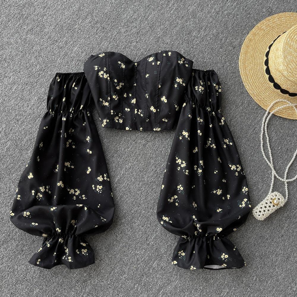 Valentina Puff Sleeves Blouse Top - ItemBear.com