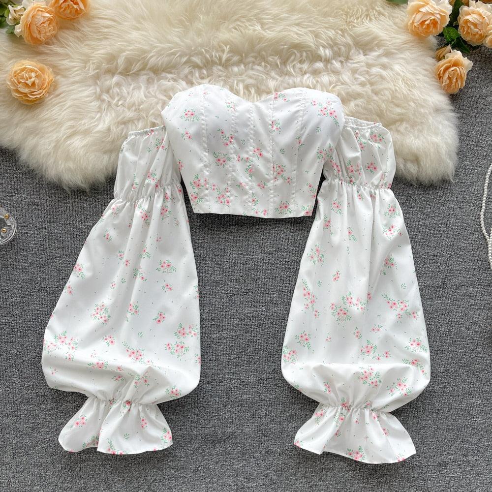 Valentina Puff Sleeves Blouse Top - ItemBear.com
