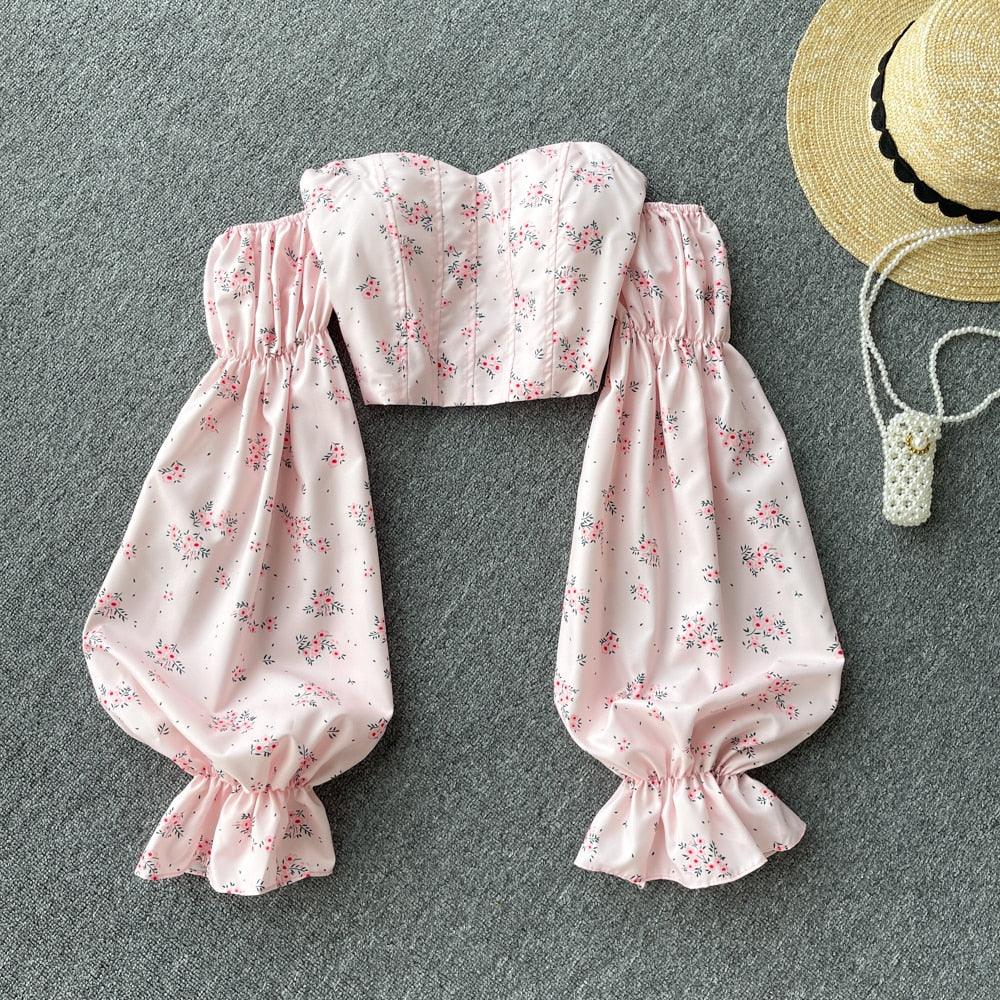 Valentina Puff Sleeves Blouse Top - ItemBear.com