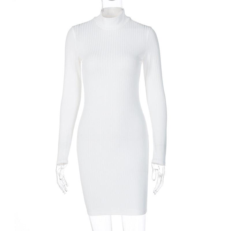 Victoria Ribbed Turtleneck Mini Dress - ItemBear.com