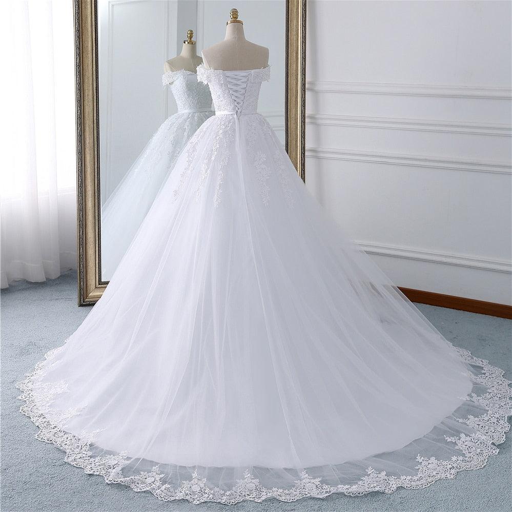 Wedding dress With pearls In Lace Tulle Mariage Format - ItemBear.com
