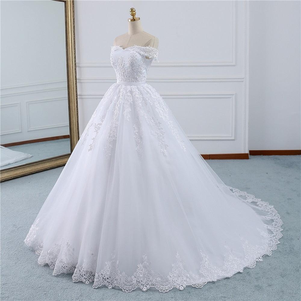 Wedding dress With pearls In Lace Tulle Mariage Format - ItemBear.com