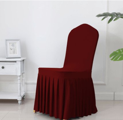 Wedding Spandex Chair Cover With Pleated Ruffled Skirt - ItemBear.com