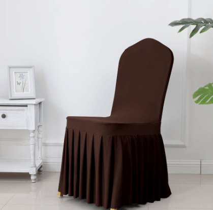 Wedding Spandex Chair Cover With Pleated Ruffled Skirt - ItemBear.com