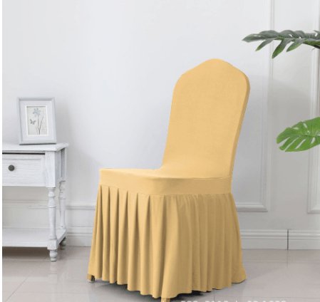 Wedding Spandex Chair Cover With Pleated Ruffled Skirt - ItemBear.com