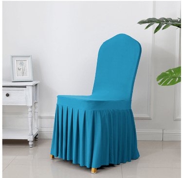 Wedding Spandex Chair Cover With Pleated Ruffled Skirt - ItemBear.com