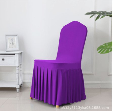 Wedding Spandex Chair Cover With Pleated Ruffled Skirt - ItemBear.com