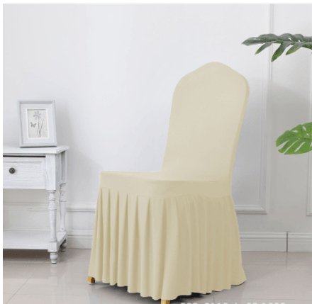 Wedding Spandex Chair Cover With Pleated Ruffled Skirt - ItemBear.com