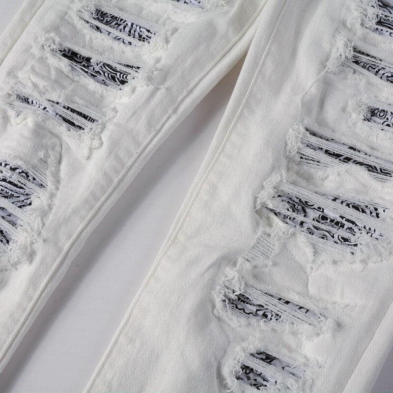 White Bandana Jeans - ItemBear.com