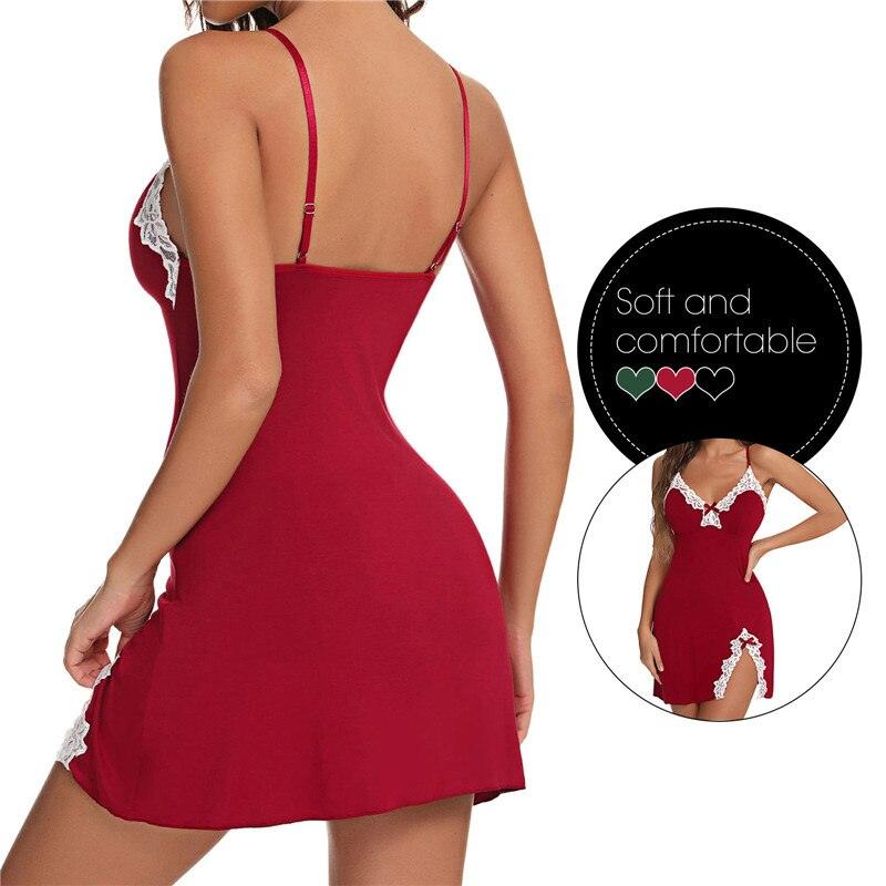 Women Nightgown Sexy V-Neck Lingerie - ItemBear.com