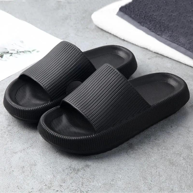 Women Thick Platform Slippers Summer Beach Eva Soft Sole Slide Sandals Leisure Men Ladies Indoor Bathroom Anti-slip Shoes - ItemBear.com