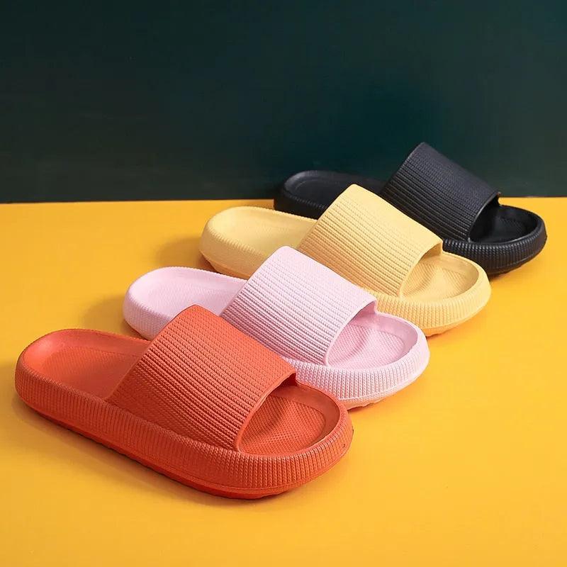 Women Thick Platform Slippers Summer Beach Eva Soft Sole Slide Sandals Leisure Men Ladies Indoor Bathroom Anti-slip Shoes - ItemBear.com