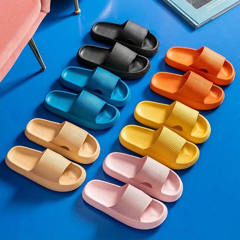 Women Thick Platform Slippers Summer Beach Eva Soft Sole Slide Sandals Leisure Men Ladies Indoor Bathroom Anti-slip Shoes - ItemBear.com