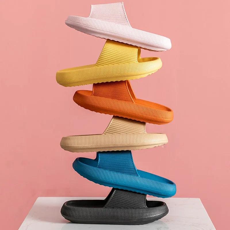 Women Thick Platform Slippers Summer Beach Eva Soft Sole Slide Sandals Leisure Men Ladies Indoor Bathroom Anti-slip Shoes - ItemBear.com