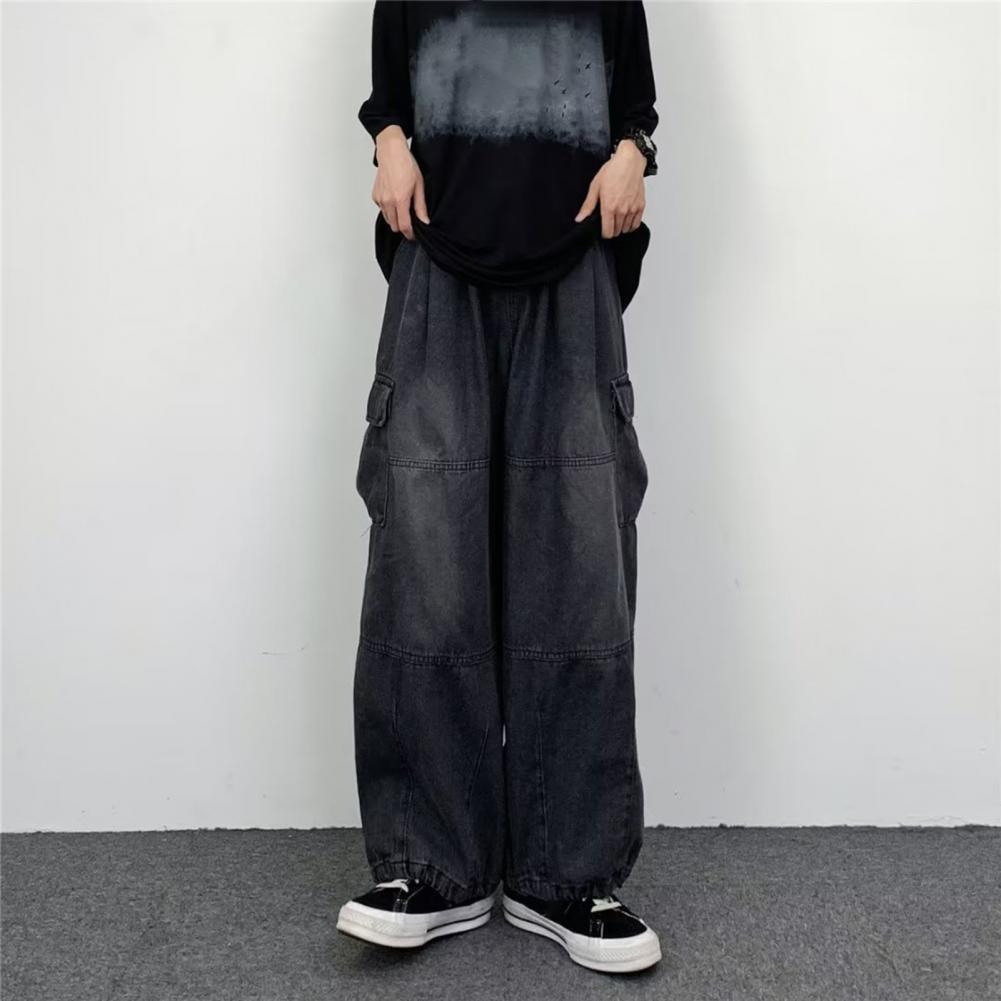 Women Vintage Y2K Streetwear Baggy Cargo Jeans High Waisted Straight Wide Leg Pants Denim Trousers Fairy Grunge Alt Clothes - ItemBear.com