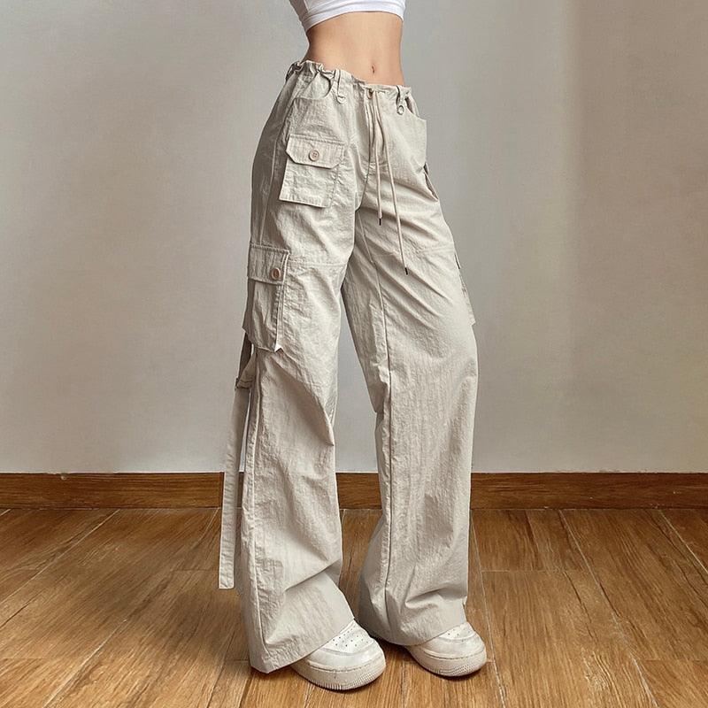 Y2K Nude Pocket Decor Cargo Pants - ItemBear.com