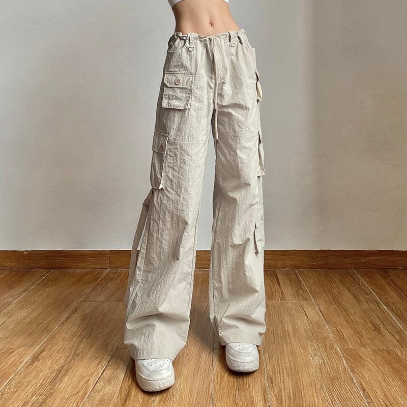 Y2K Nude Pocket Decor Cargo Pants - ItemBear.com