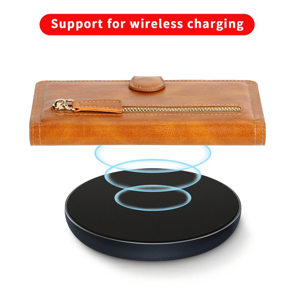 Zipper Wallet Flip Case For iPhone With Wireless Charging Support - ItemBear.com