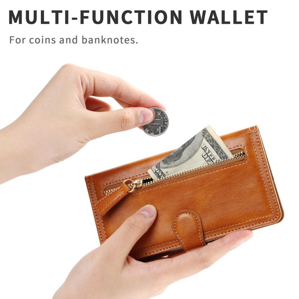 Zipper Wallet Flip Case For iPhone With Wireless Charging Support - ItemBear.com