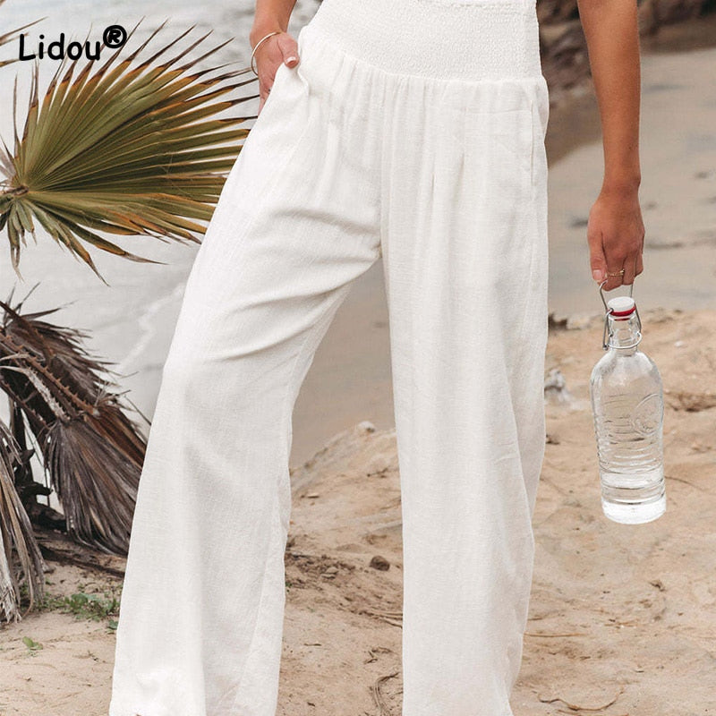 Cotton Linen Pockets Long Trousers - Premium from ItemBear.com - Just $19.60! Shop now at ItemBear.com