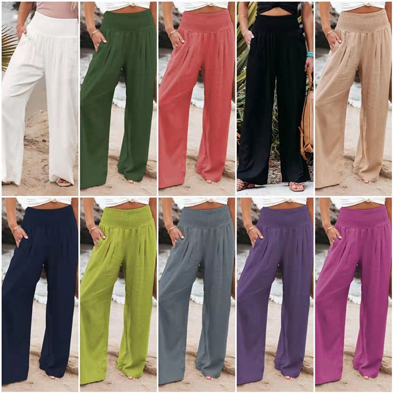 Cotton Linen Pockets Long Trousers - Premium from ItemBear.com - Just $19.60! Shop now at ItemBear.com