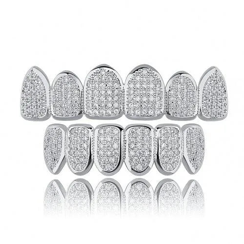 JINAO Gold Silver-Plated Hip Hop Teeth Grill All Iced Out CZ Stone - Premium Other from AliExpress Winners - Just $58.50! Shop now at ItemBear.com