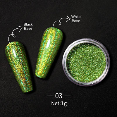 1 Box Hot Sale Holographics Nail Powders Laser Shiny Nail Glitters Dust Decorations For Nail Art Chrome Pigment DIY Accessories - ItemBear.com