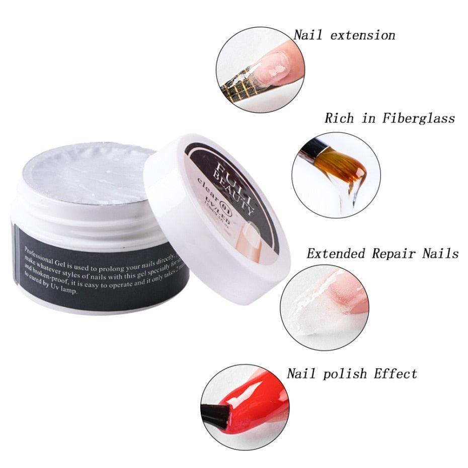 15ml Nail Extension Gel Acrylic White Clear Quick Building Gel For Nails Finger Prolong Form Tips Manicure Nail Tools JI1623-1 - ItemBear.com