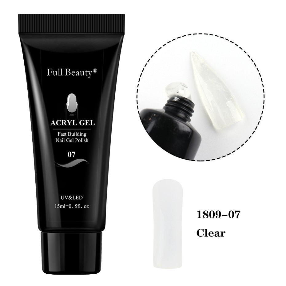 15ml Nail Extension Gel Acrylic White Clear Quick Building Gel For Nails Finger Prolong Form Tips Manicure Nail Tools JI1623-1 - ItemBear.com