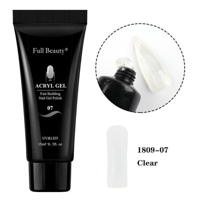 15ml Nail Extension Gel Acrylic White Clear Quick Building Gel For Nails Finger Prolong Form Tips Manicure Nail Tools JI1623-1 - ItemBear.com