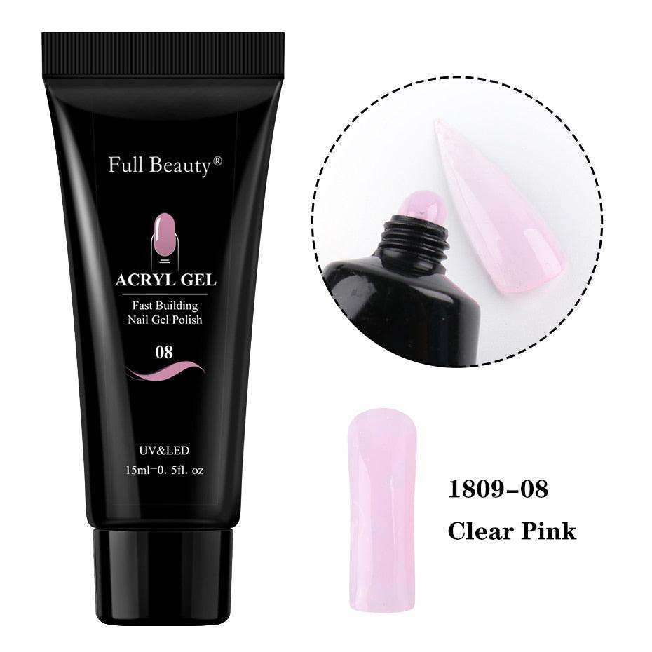 15ml Nail Extension Gel Acrylic White Clear Quick Building Gel For Nails Finger Prolong Form Tips Manicure Nail Tools JI1623-1 - ItemBear.com