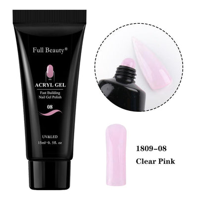 15ml Nail Extension Gel Acrylic White Clear Quick Building Gel For Nails Finger Prolong Form Tips Manicure Nail Tools JI1623-1 - ItemBear.com