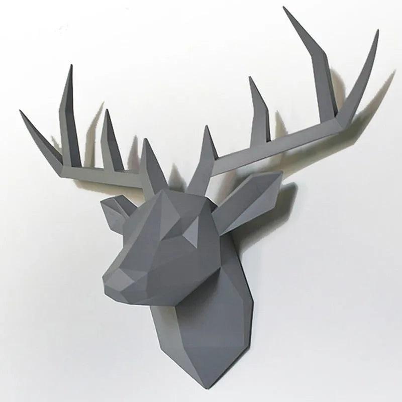 17*14 Inch,Deer Head Resin Statue Wall Decoration,Deer Model Figurine Christmas Room Decor,Sculpture Home Decoration Accessories - ItemBear.com