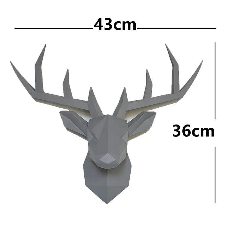 17*14 Inch,Deer Head Resin Statue Wall Decoration,Deer Model Figurine Christmas Room Decor,Sculpture Home Decoration Accessories - ItemBear.com