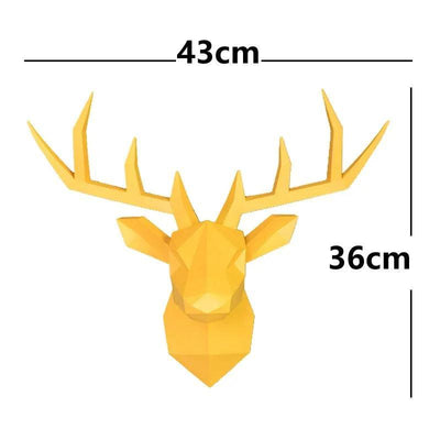 17*14 Inch,Deer Head Resin Statue Wall Decoration,Deer Model Figurine Christmas Room Decor,Sculpture Home Decoration Accessories - ItemBear.com