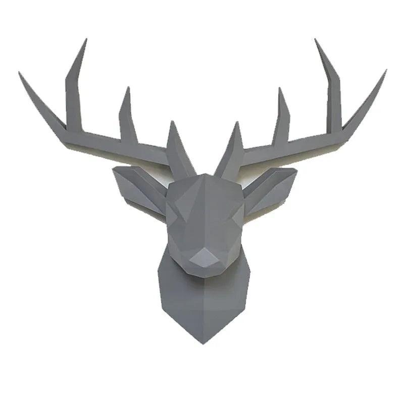 17*14 Inch,Deer Head Resin Statue Wall Decoration,Deer Model Figurine Christmas Room Decor,Sculpture Home Decoration Accessories - ItemBear.com