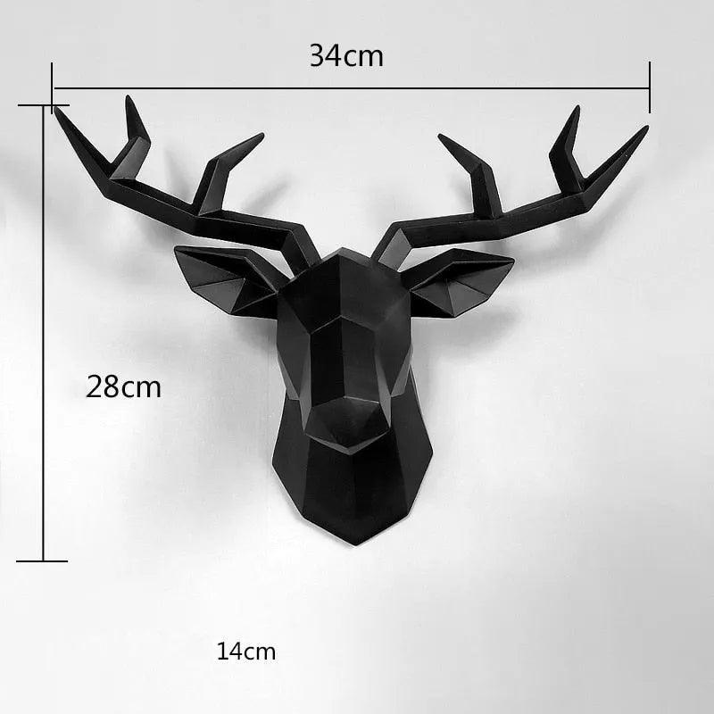17*14 Inch,Deer Head Resin Statue Wall Decoration,Deer Model Figurine Christmas Room Decor,Sculpture Home Decoration Accessories - ItemBear.com