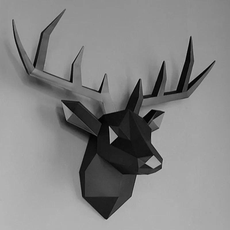 17*14 Inch,Deer Head Resin Statue Wall Decoration,Deer Model Figurine Christmas Room Decor,Sculpture Home Decoration Accessories - ItemBear.com
