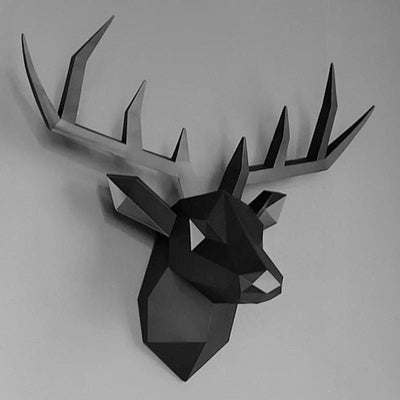17*14 Inch,Deer Head Resin Statue Wall Decoration,Deer Model Figurine Christmas Room Decor,Sculpture Home Decoration Accessories - ItemBear.com