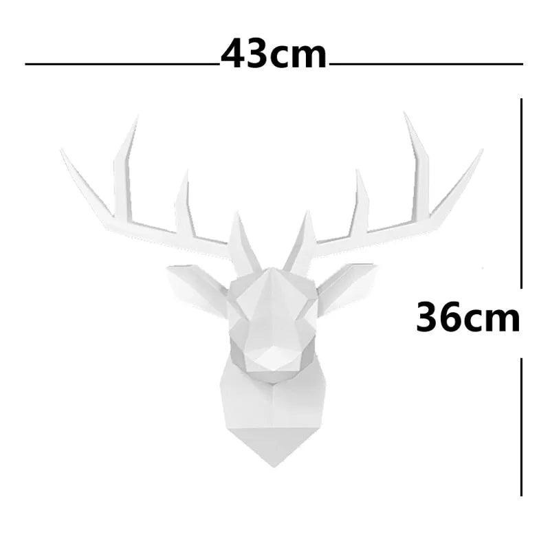 17*14 Inch,Deer Head Resin Statue Wall Decoration,Deer Model Figurine Christmas Room Decor,Sculpture Home Decoration Accessories - ItemBear.com