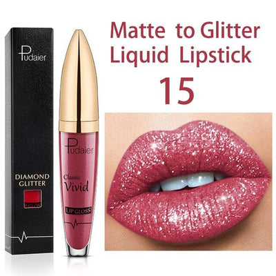18 Colors Long Lasting Matte Glitter Liquid Shiny Lip Gloss - ItemBear.com