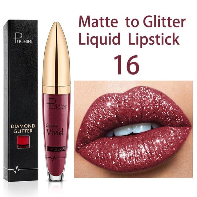 18 Colors Long Lasting Matte Glitter Liquid Shiny Lip Gloss - ItemBear.com