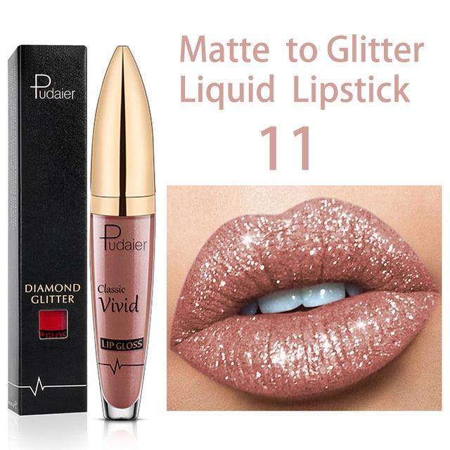 18 Colors Long Lasting Matte Glitter Liquid Shiny Lip Gloss - ItemBear.com