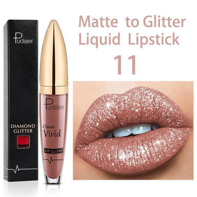 18 Colors Long Lasting Matte Glitter Liquid Shiny Lip Gloss - ItemBear.com