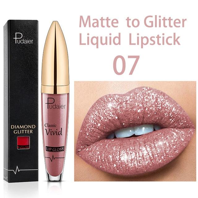 18 Colors Long Lasting Matte Glitter Liquid Shiny Lip Gloss - ItemBear.com