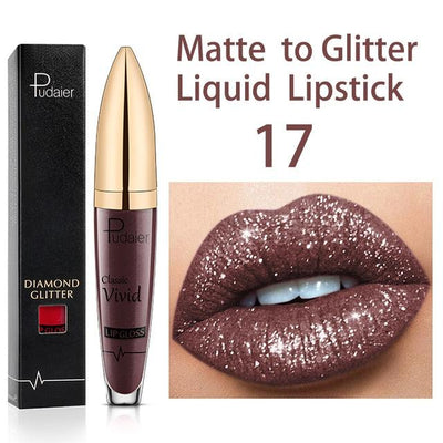 18 Colors Long Lasting Matte Glitter Liquid Shiny Lip Gloss - ItemBear.com